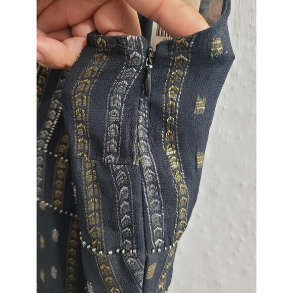 NWT By Anthropologie Size 2 Endora Midi Dress Black Multi Cocktail Party *Flaw - Picture 9 of 16